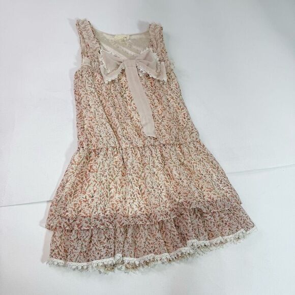 A'reve Mini Dress Womens Small Pink Sleeveless Ditsy Bloom Shabby Chic Dainty - Picture 1 of 9